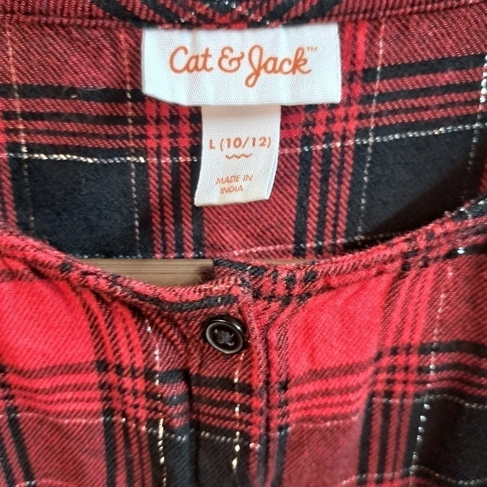 Girls Cat and Jack Plaid dress size large